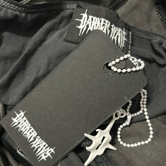 NWT Dolls Kill / Darker Wavs Strappy Mesh And Jersey Bodysuit - Picture 3 of 3